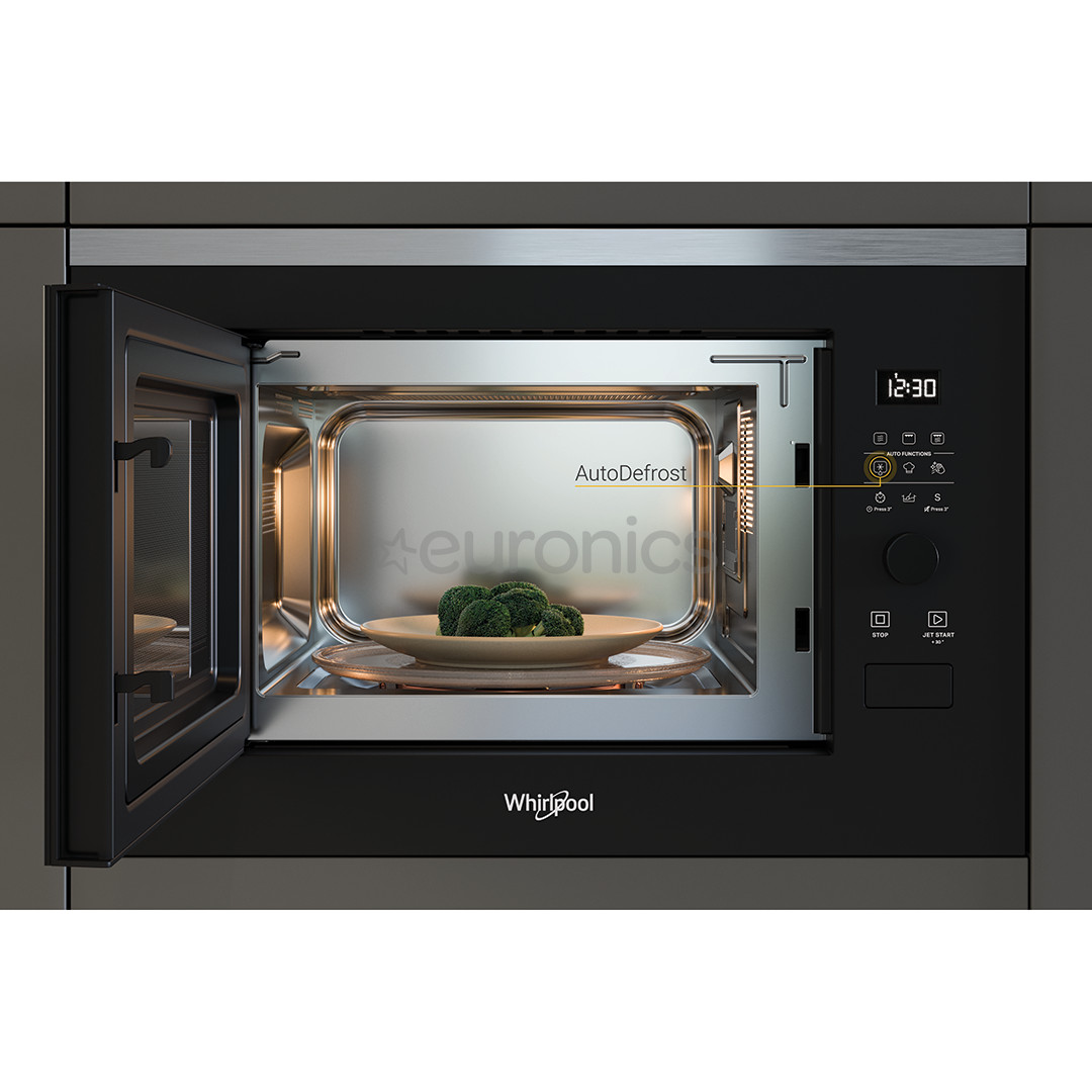 Whirlpool, 25 L, 900 W, black - Built-in Microwave Oven with Grill
