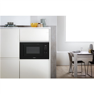 Whirlpool, 25 L, 900 W, black - Built-in Microwave Oven with Grill