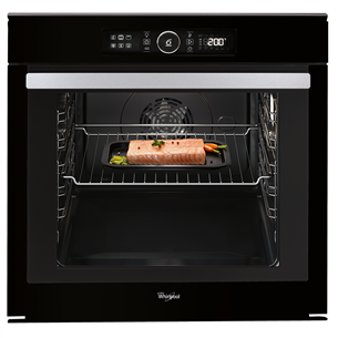 Whirlpool, пиролитическая очисткa, Cook3, 73 л, черный - Интегрируемый духовой шкаф