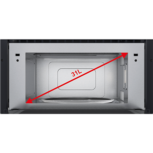 Whirlpool, 31 L, 1000 W, black - Built-in Microwave Oven with Grill