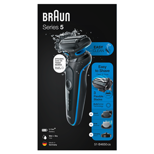 Braun Series 5 AutoSense Wet & Dry, black/blue - Shaver + beard & body trimmer