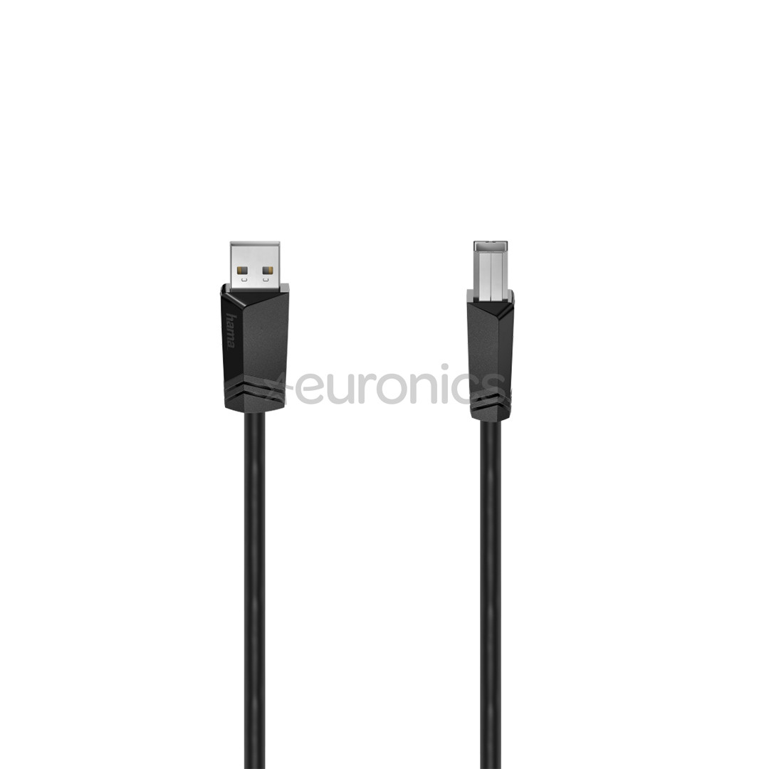 Hama USB Cable, USB-A - USB-B, 5 m, melna - Vads