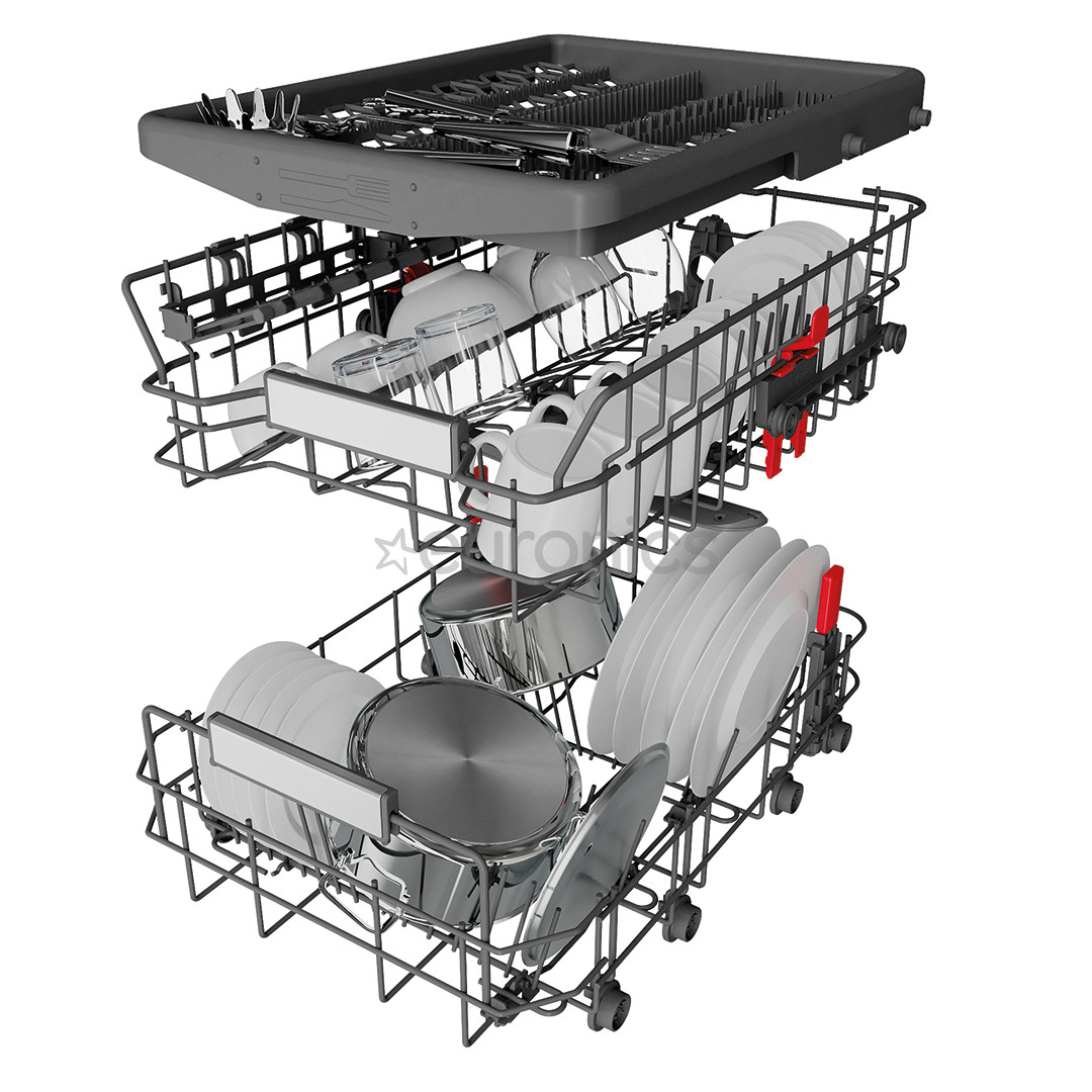 Whirlpool, 10 komplekti, platums 45 cm, sudraba - Trauku mazgājamā mašīna
