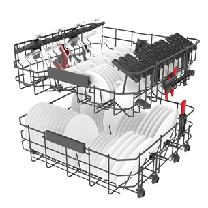 Whirlpool, 14 komplekti, platums 60 cm, sudraba - Trauku mazgājamā mašīna