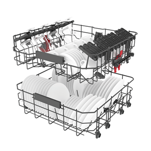 Whirlpool, 14 place settings, inox - Freestanding Dishwasher