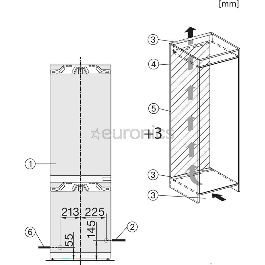 Miele, NoFrost, 246 л, высота 177 см - Интегрируемый холодильник