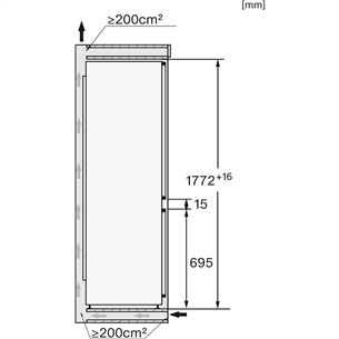 Miele, NoFrost, 246 L, augstums 177 cm - Iebūvējams ledusskapis
