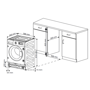 Beko, 8 kg / 5 kg, depth 55 cm, 1400 rpm - Built-in Washer-Dryer Combo