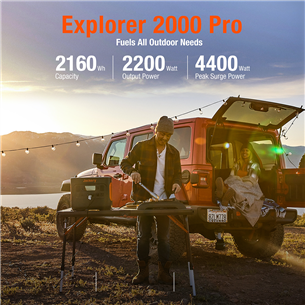 Jackery Explorer 2000 Pro Portable Power Station, 2160 Wh - Pārnēsājama spēkstacija