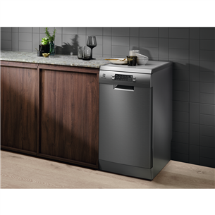 Electrolux 700 Slim, 10 place settings, width 45 cm, stainless steel - Free standing dishwasher