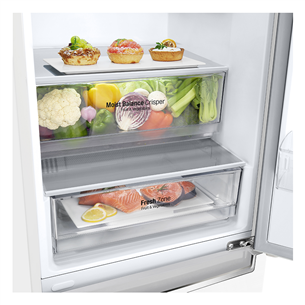 LG, No Frost, 341 L, height 186 cm, white - Refrigerator