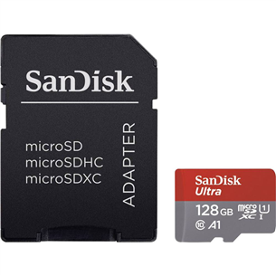 SanDisk Ultra microSD with SD Adapter, 128 GB - Atmiņas karte