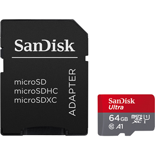 SanDisk Ultra microSD with SD Adapter, 64 GB - Memory card SDSQUAB-064G-GN6MA