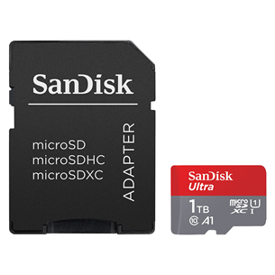 SanDisk Ultra microSDXC, 1 TB, gray - MicroSD card with SD adapter
