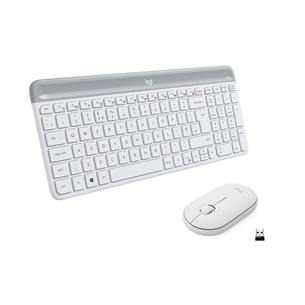 Logitech Slim Combo MK470, US, balta - Bezvadu klaviatūra ar peli 920-009205