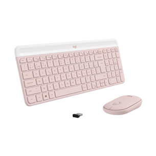 Logitech Slim Combo MK470, US, rozā - Bezvadu klaviatūra ar peli 920-011322