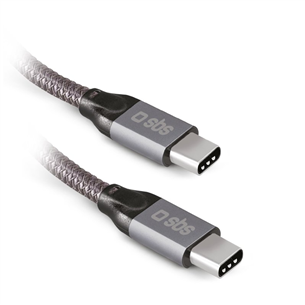 SBS USB-C - USB-C, 240 W, 1 m, pelēka - Vads