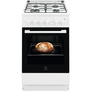 Electrolux, 55 L, white - Gas cooker with gas oven LKG500004W