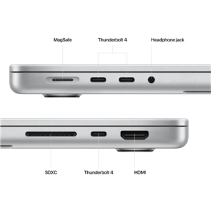 Apple MacBook Pro 14 (2023), M2 Max 12C/30C, 32 GB, 1 TB, ENG, sudraba - Portatīvais dators