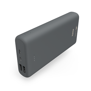 Hama Supreme 24HD Power Pack, 24000 mAh, USB-C, USB-A, pelēka - Portatīvais barošanas avots 00201670