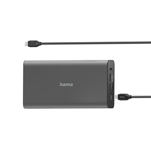 Hama Universal USB-C Power Pack, 26 800 мАч, USB-A, USB-C, темно-серый - Внешний аккумулятор