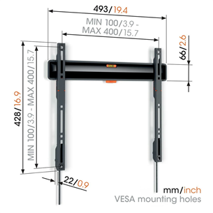 Vogel's TVM 3403 Fixed, 32''-77'', melna - Sienas stiprinājums televizoriem