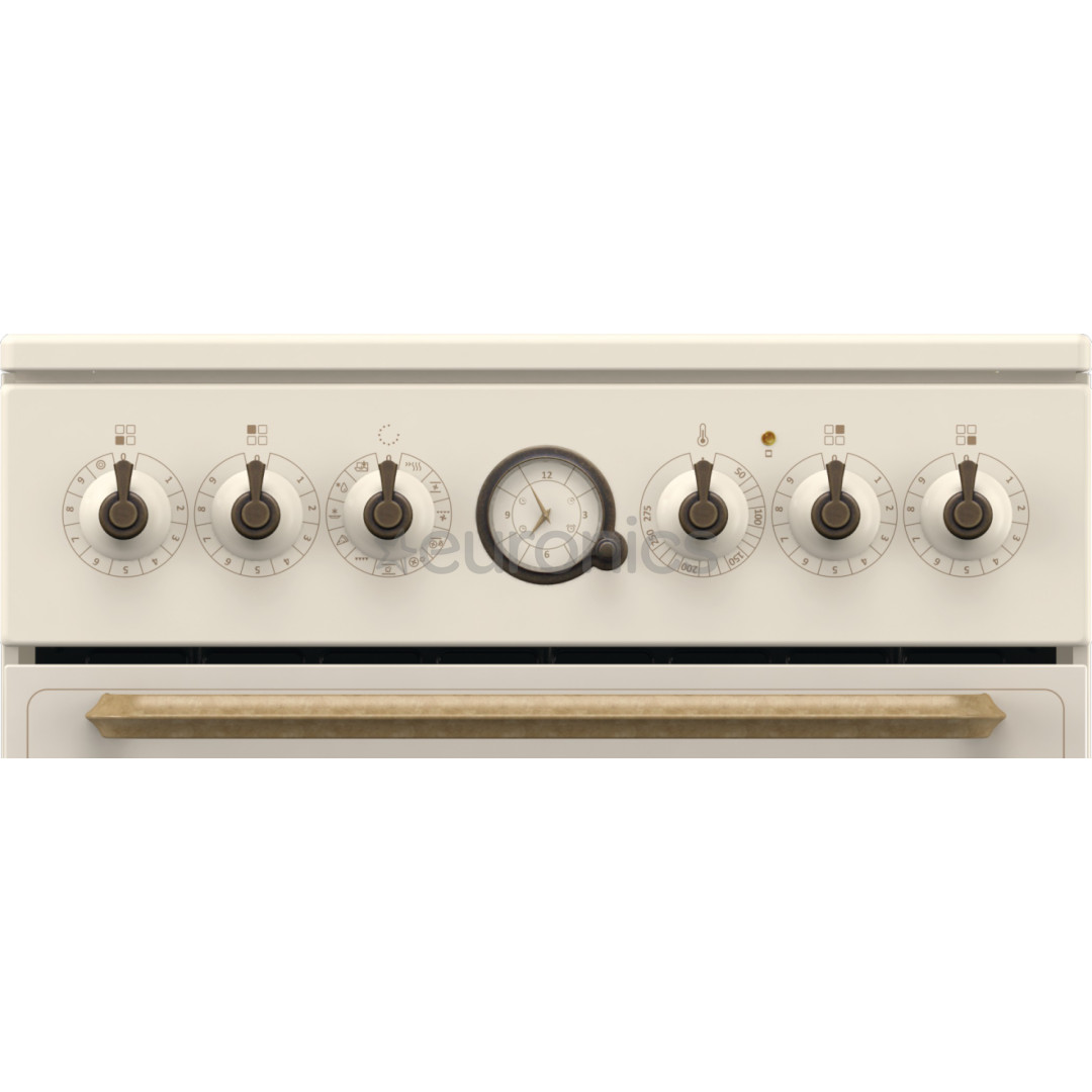 Gorenje, retro, 70 L, bēša - Elektriskā plīts ar keramikas virsmu