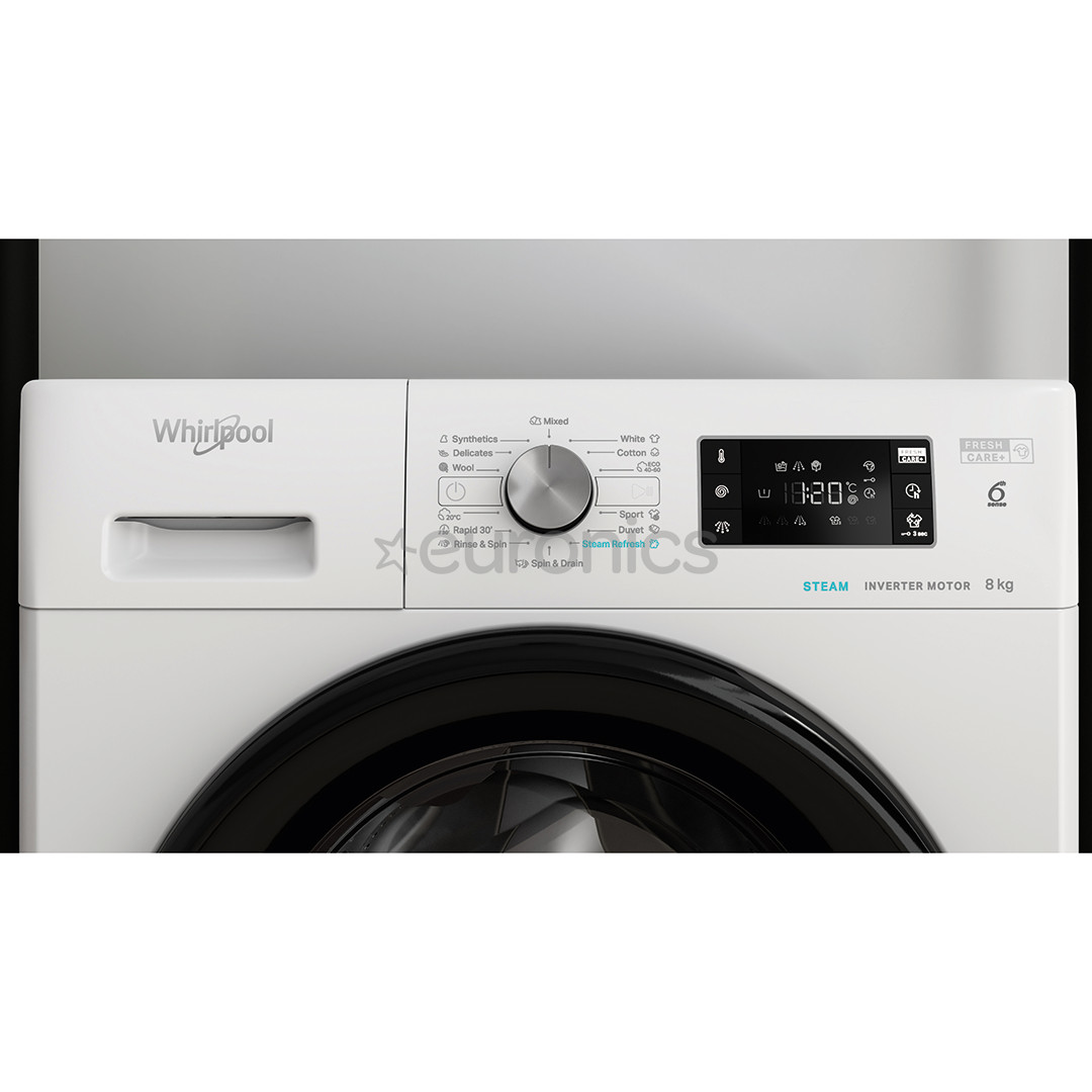 Whirlpool, 8 kg, dziļums 63 cm, 1400 apgr/min., balta - Veļas mazgājamā mašīna ar priekšējo ielādi