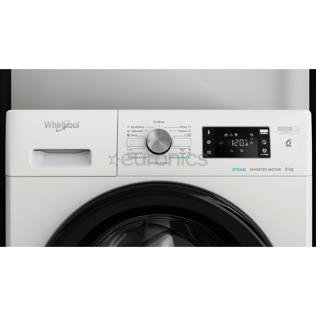 Whirlpool, 8 kg, dziļums 63 cm, 1400 apgr/min., balta - Veļas mazgājamā mašīna ar priekšējo ielādi