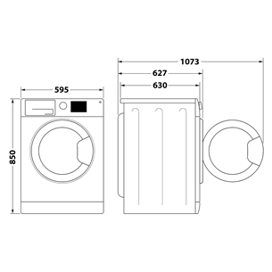 Whirlpool, 8 kg, dziļums 63 cm, 1400 apgr/min., balta - Veļas mazgājamā mašīna ar priekšējo ielādi