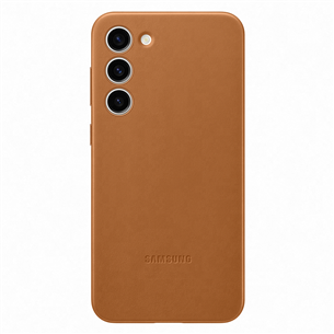 Samsung Leather Cover, Galaxy S23+, коричневый - Кожаный чехол