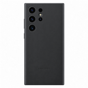Samsung Galaxy S23 Ultra Leather Case, āda, melna - Apvalks viedtālrunim
