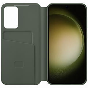 Samsung Galaxy S23+ Smart View Wallet Case, zaļa - Apvalks viedtālrunim