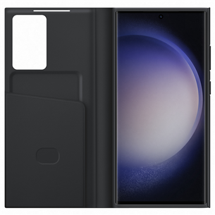Samsung Galaxy S23 Ultra Smart View Wallet Case, melna - Apvalks viedtālrunim