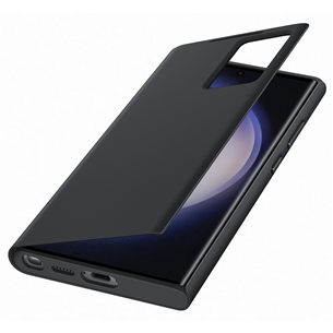 Samsung Galaxy S23 Ultra Smart View Wallet Case, melna - Apvalks viedtālrunim