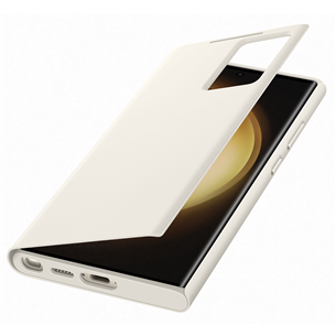 Samsung Smart View Wallet, Galaxy S23 Ultra, бежевый - Чехол