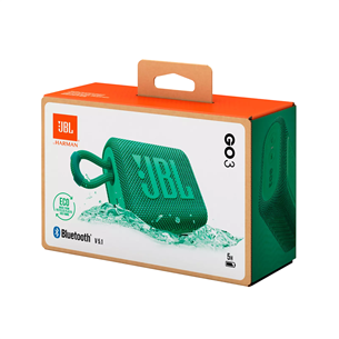 JBL GO 3 Eco, zaļa - Portatīvais bezvadu skaļrunis