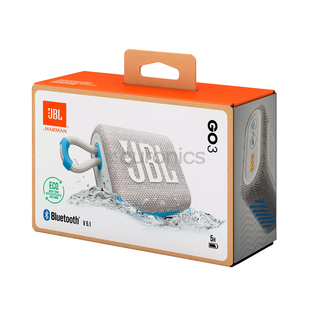 JBL GO 3 Eco, белый - Портативная беспроводная колонка