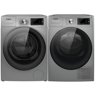 Whirlpool, 9 kg + 9 kg, silver - Washing machine + clothes dryer