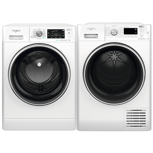 Whirlpool, 9 kg + 9 kg - Veļas mazgājamā mašīna + veļas žāvētājs FFD9469BCV+FFTM119X3