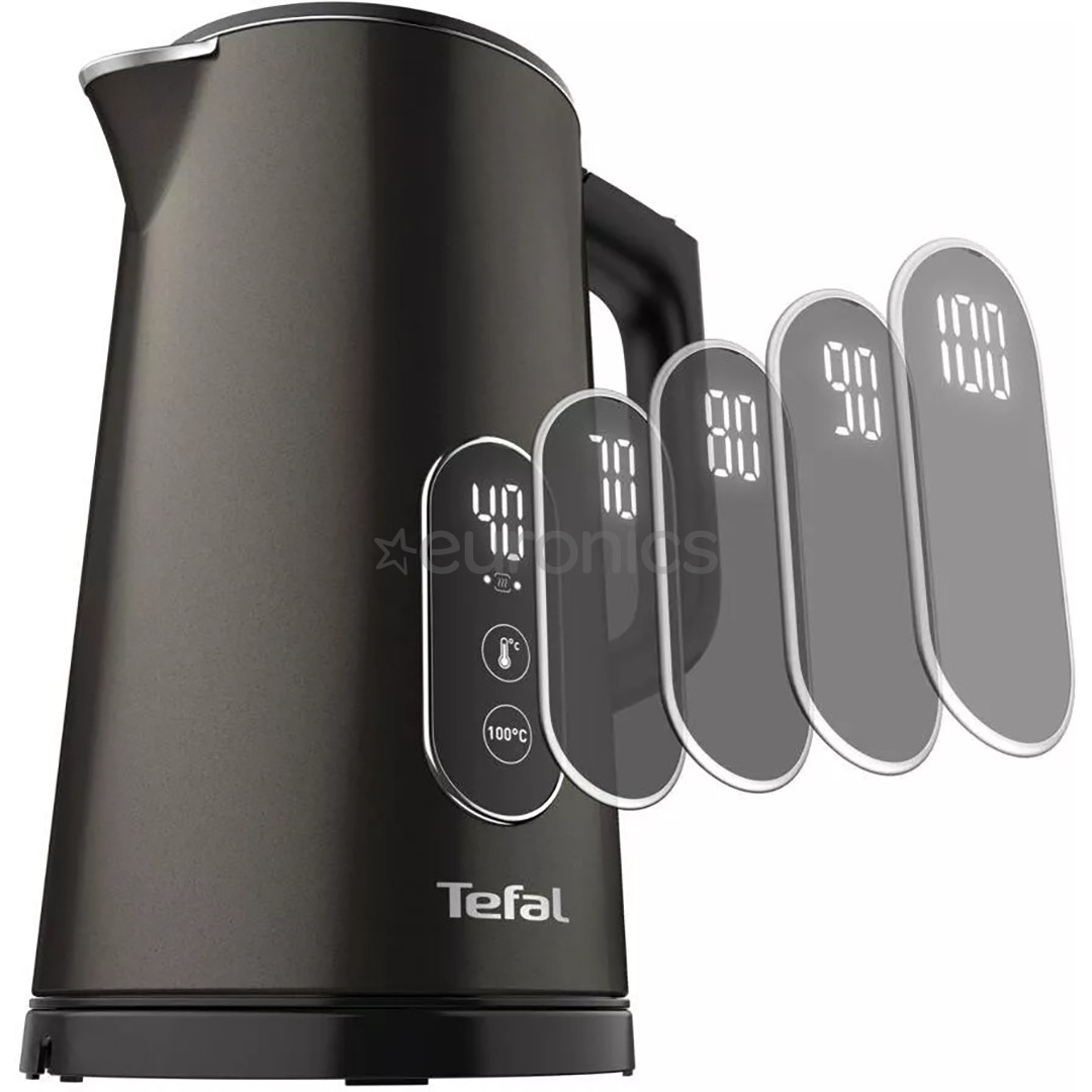 Tefal Digital, 1.7 L, 1800 W, pelēka - Tējkanna