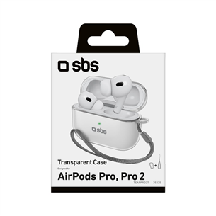 SBS, Apple AirPods Pro/Pro 2, silikons, caurspīdīga - Apvalks