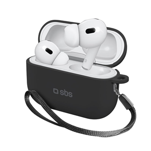 SBS, Apple AirPods Pro, силикон, черный - Чехол