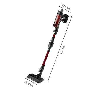 Tefal X-Force Flex 9.60, Animal Care, sarkana - Bezvadu putekļu sūcējs