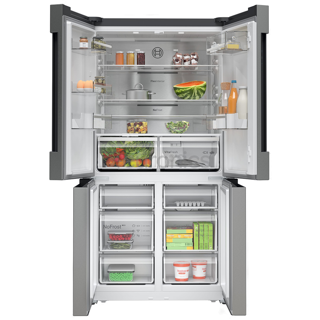 Bosch Series 4, French Door, 605 L, 183 cm, stainless steel - SBS-Refrigerator