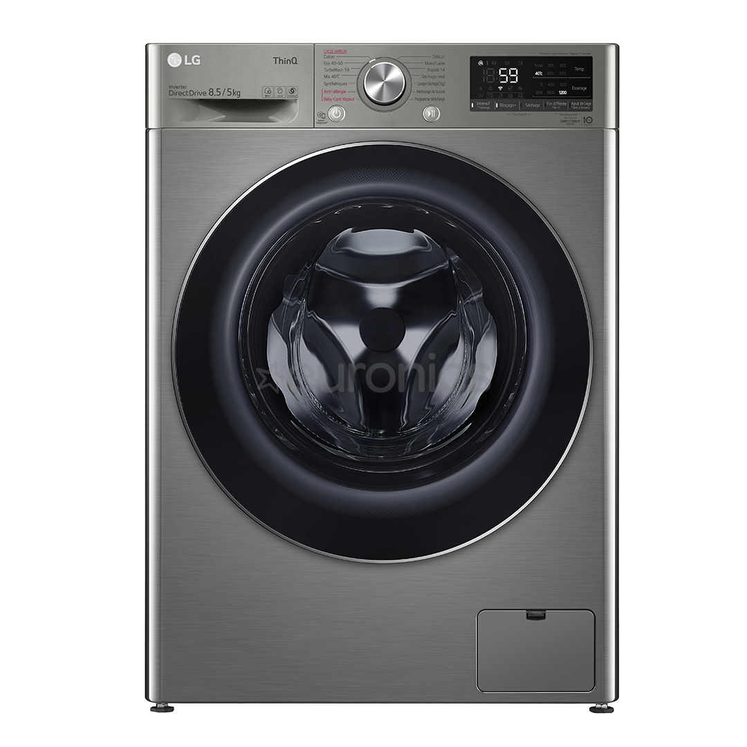 LG Slim Steam 8.5 kg 5 kg depth 47.5 cm 1200 rpm silver