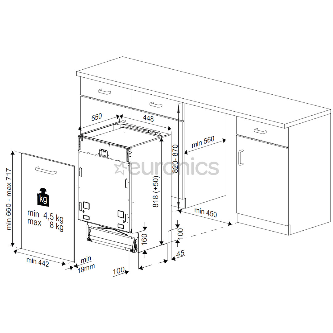 Beko, Beyond, 10 place settings, width 45 cm - Built-in Dishwasher