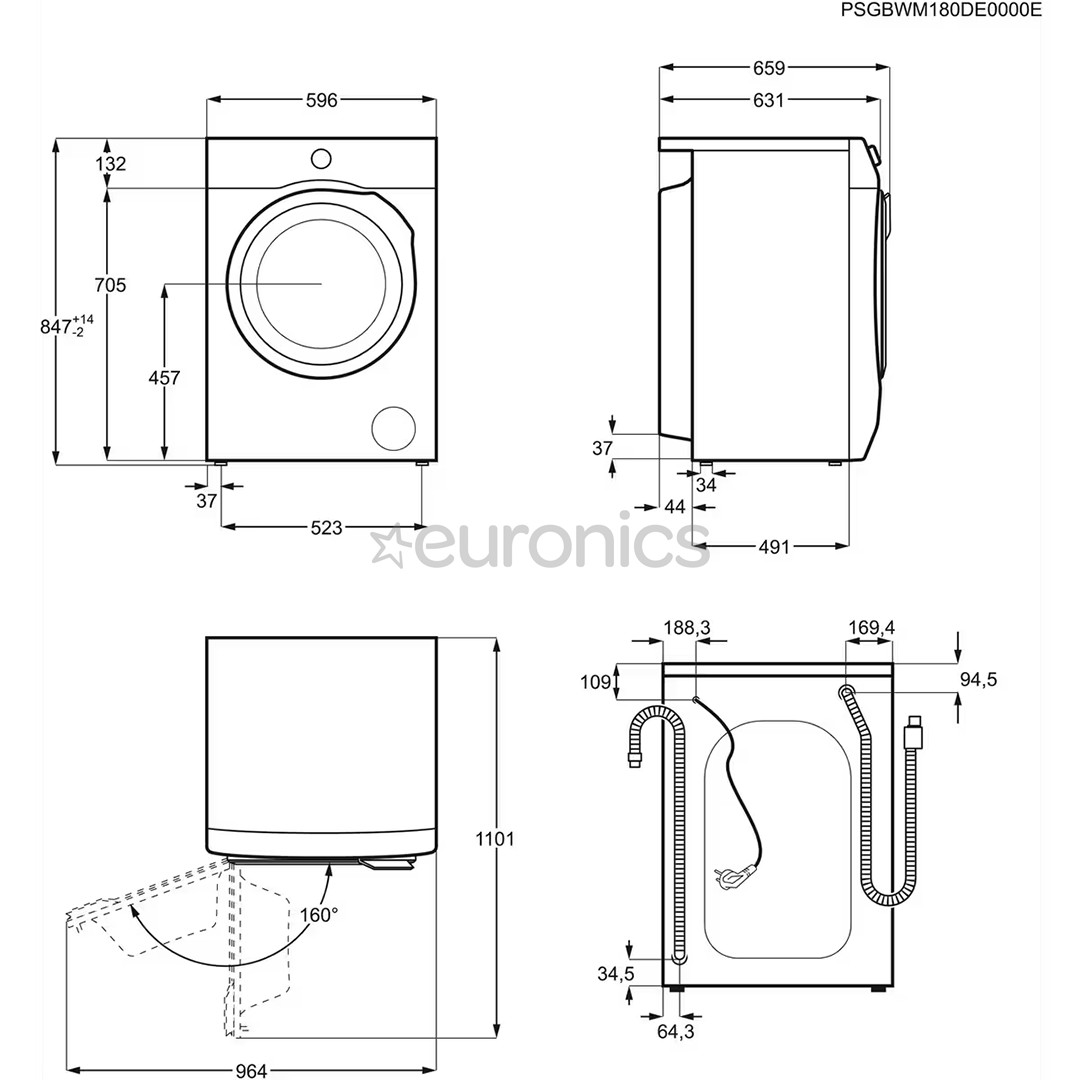 AEG 7000 Series, 9 kg, dziļums 63.1 cm, 1600 apgr/min., balta - Veļas mazgājamā mašīna ar priekšējo ielādi