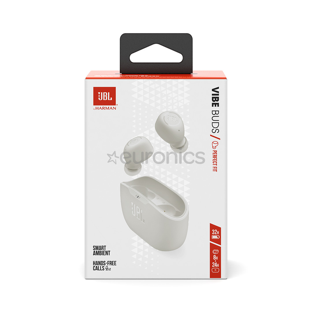 JBL Wave Buds, balta - Bezvadu austiņas