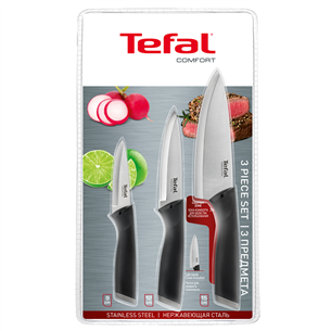 Tefal Comfort, 3 шт, длина лезвия 9, 12, 15 см - Набор ножей